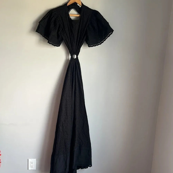 Maia Bergman Women's Crochet Eyelet Open Back Maxi Dress - Picture 3 of 15